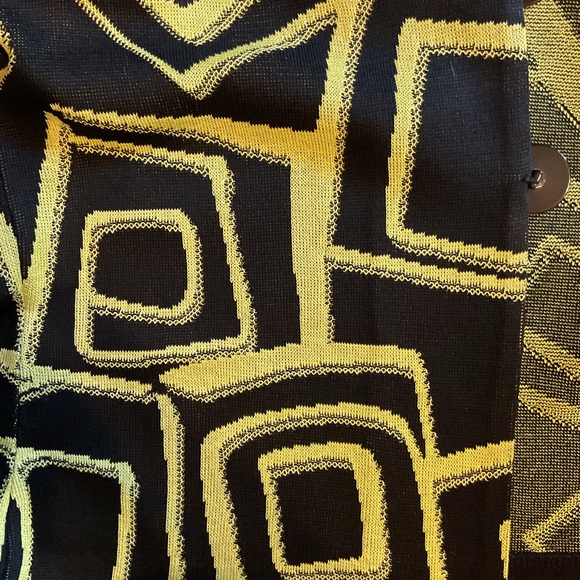 Ming Wang Jacket Womens Geometric Pattern Green & Black Knit Jacket Size PL LP - Picture 6 of 9